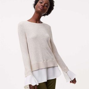 Loft Ruffle Cuff Two in One Sweater